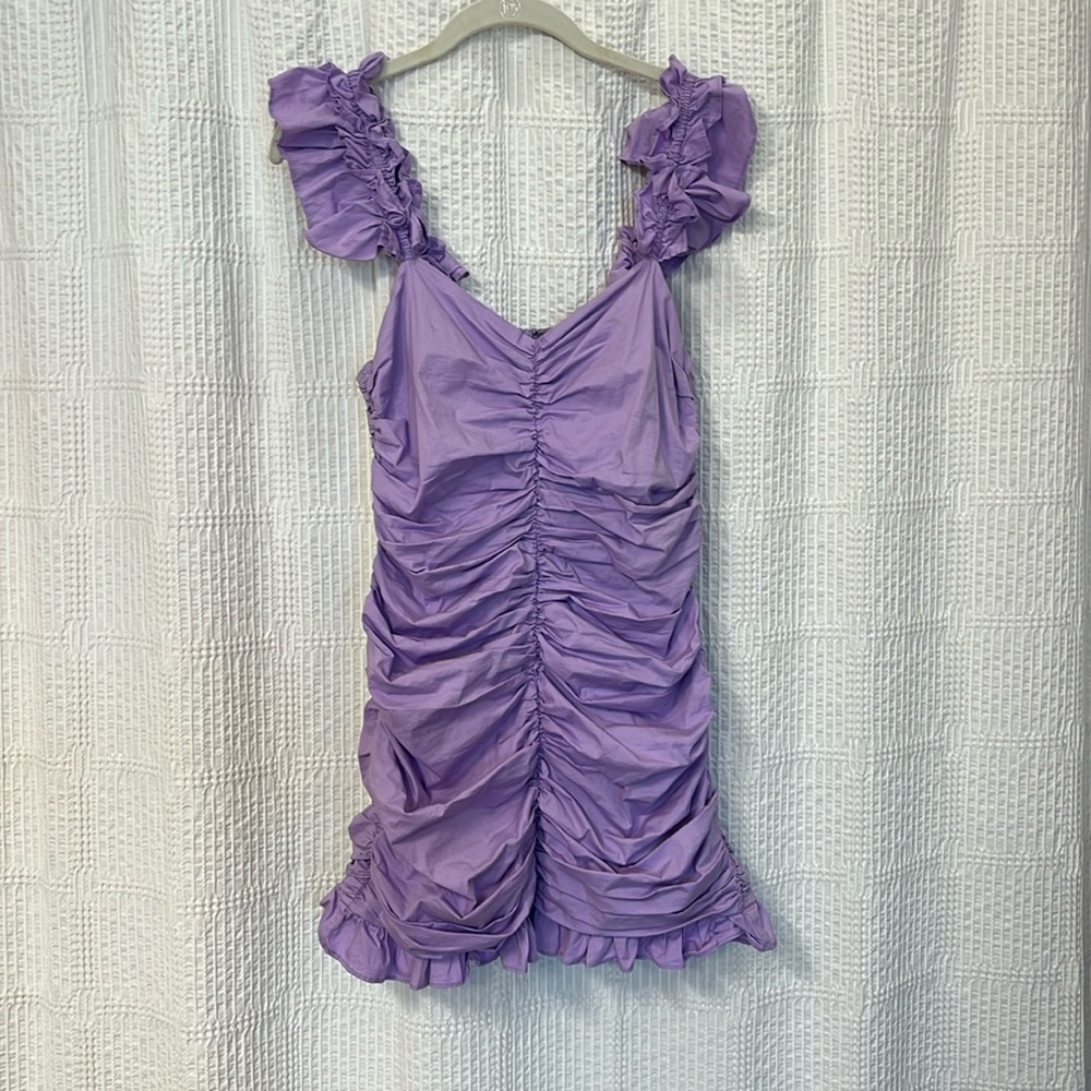 DO+BE purple scrunch mini dress